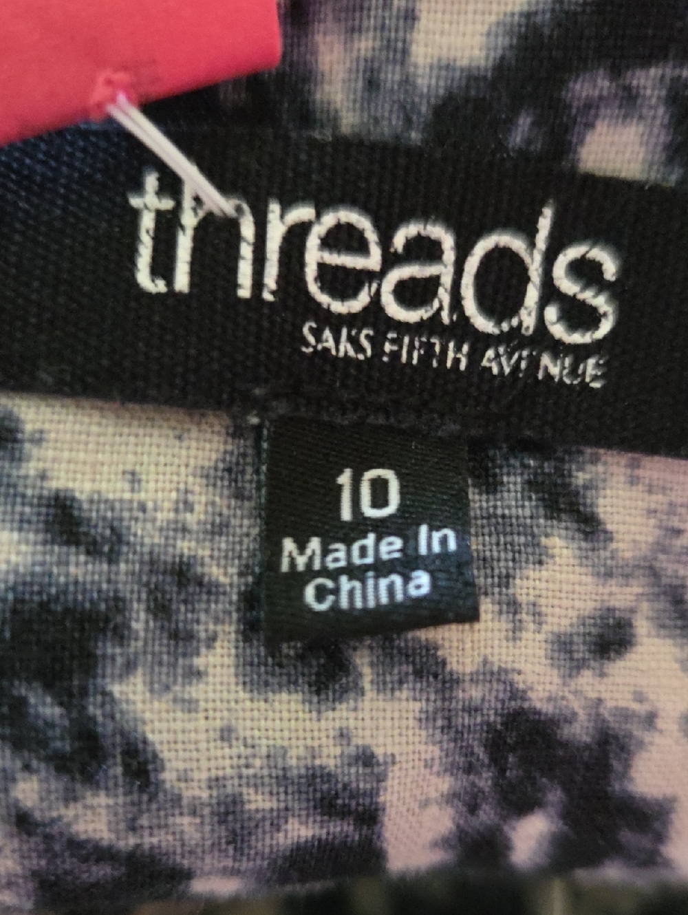 threads by Saks Fifth Avenue Women's Top - Pink & Black Tie-Dye